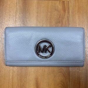 Michael Kors Women’s Gray and Silver Wallet with Card Slots